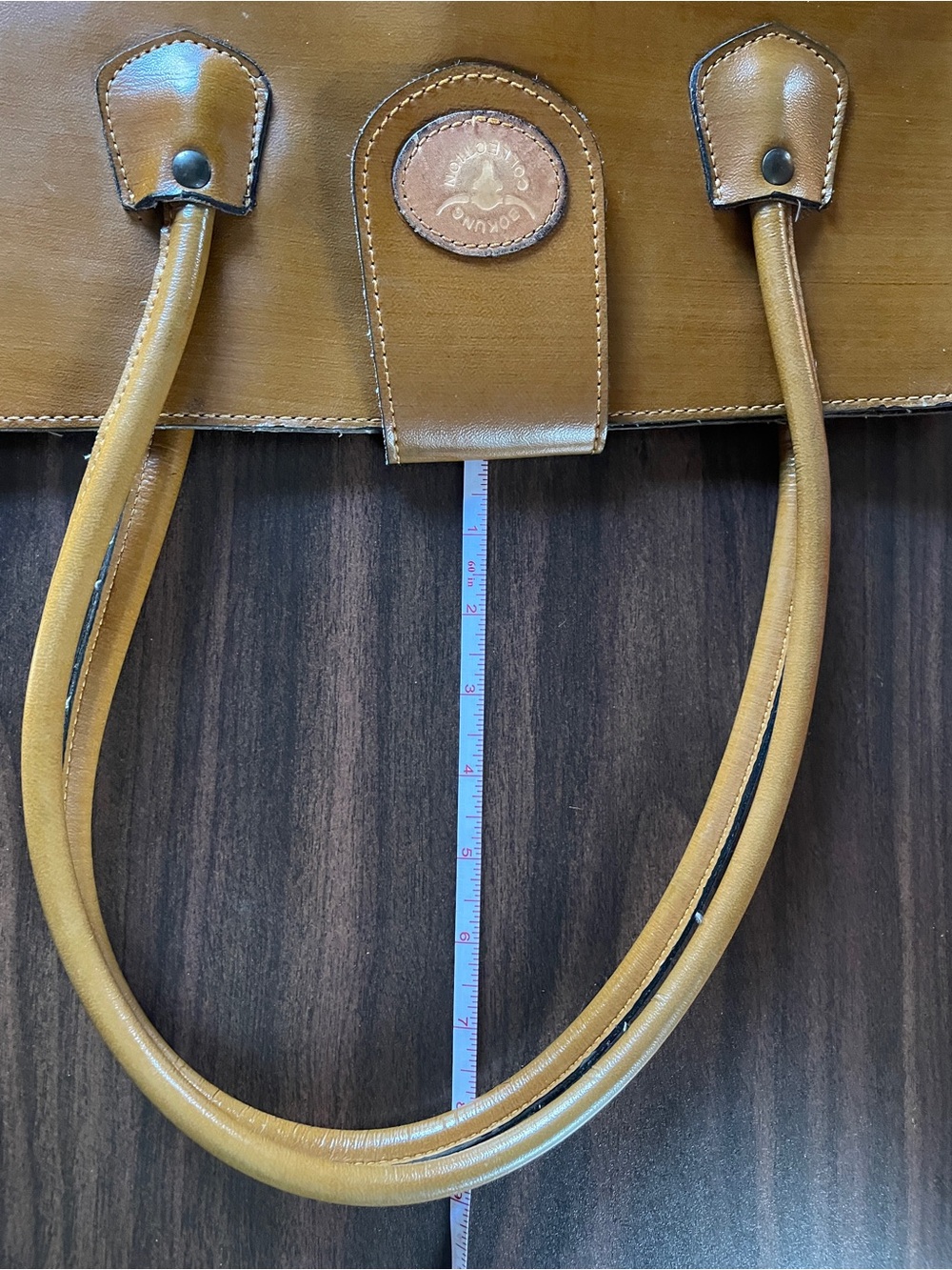 Classic Tan Leather Tote Bag - Bokung Collection - Picture 15 of 16